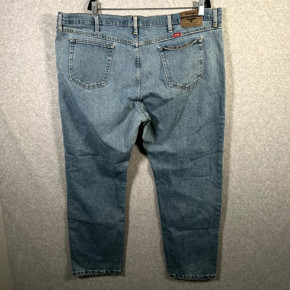 Wrangler Five Star Premium Jeans Men 46x30 Blue Denim Comfort Regular Fit Cotton